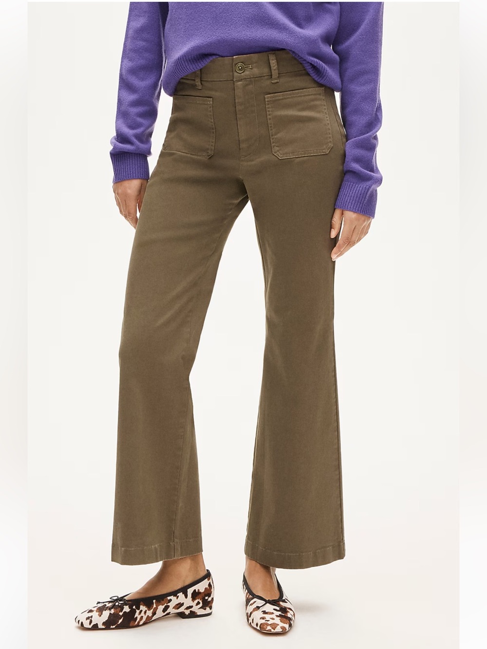 J Crew Charley kickout cropped pant in chino